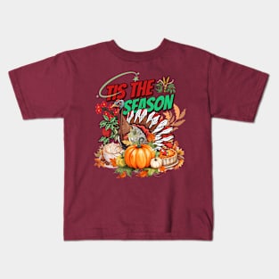 Turkey Thanksgiving a Farmer Farming and Autumn Enthusiasts Kids T-Shirt